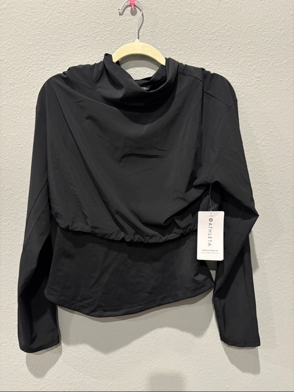 Athleta Whistler Hybrid Black Long Sleeve Top
